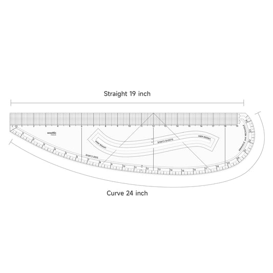 Kearing PM6512R Imperial Pattern Making Ruler