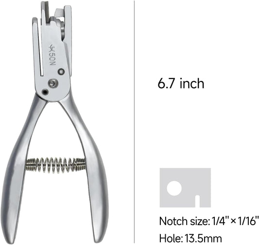 UK Pattern Notcher 1/4 x 1/16inch, 13.5mm Circular Holes Cutting, Stainless Steel