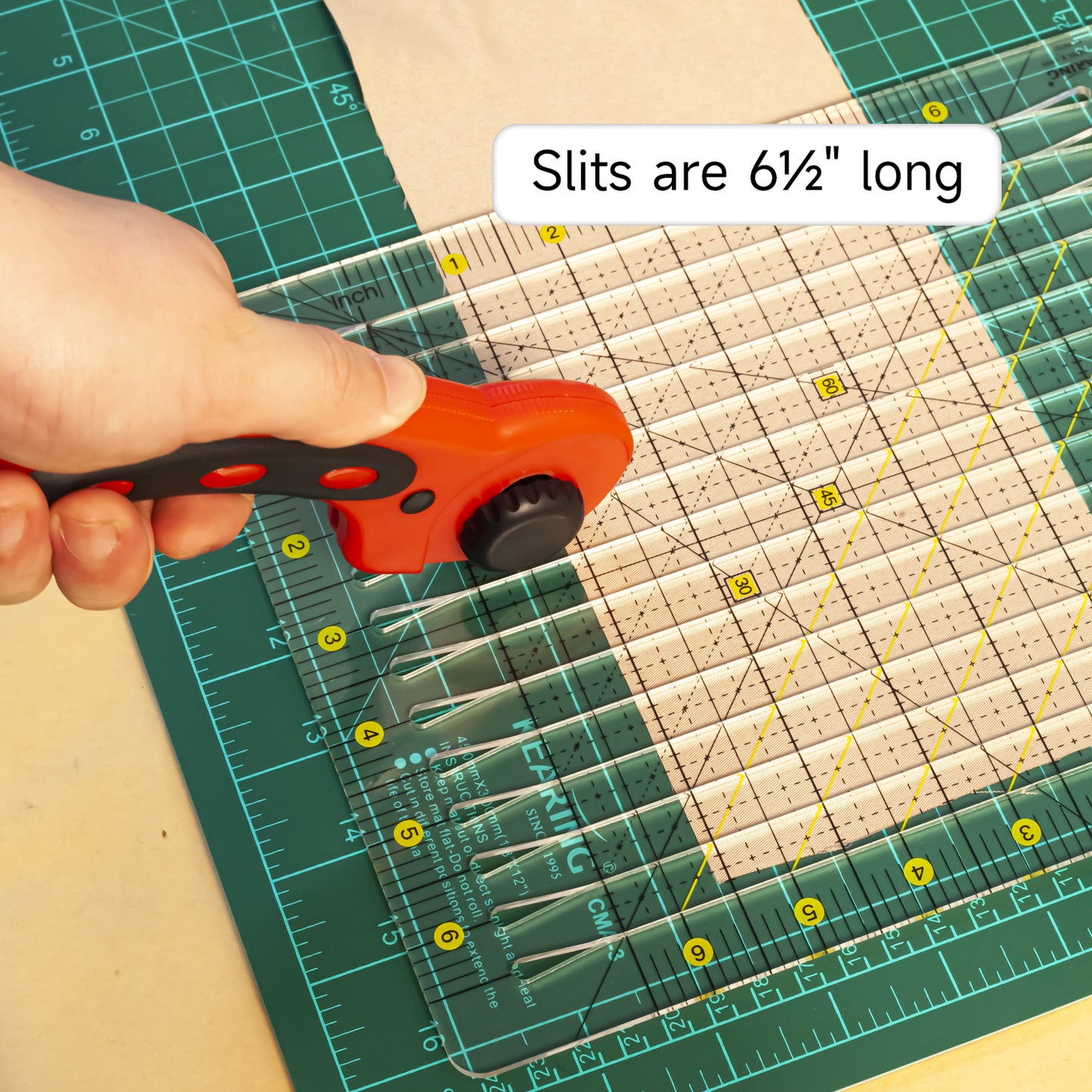 Kearing 6.5” × 6.5” Slotted Cutting Ruler