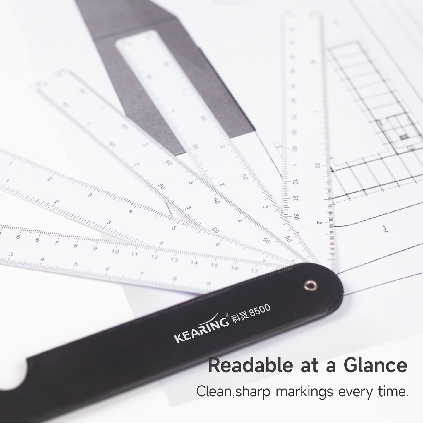 UK Fan-Shaped Plastic Scale Ruler – Multi-Scale Drafting & Measuring Tool