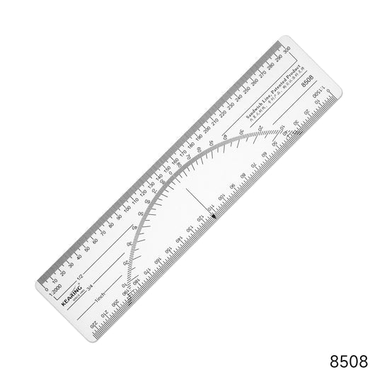 UK Plastic Scale Ruler 1.2mm Thick – Dual Scale Drafting & Architectural Ruler - 6" / 15cm