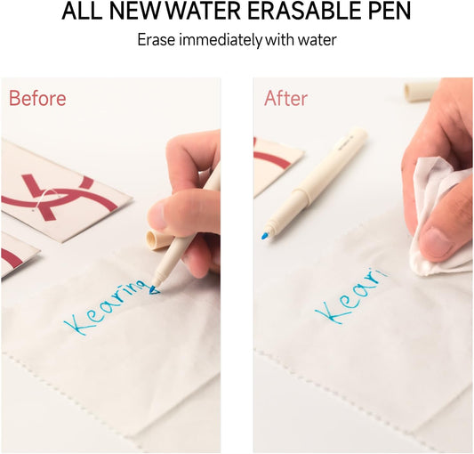 UK White Water Erasable Marking Pen for Fabric, Smooth Touch Disappearing Ink