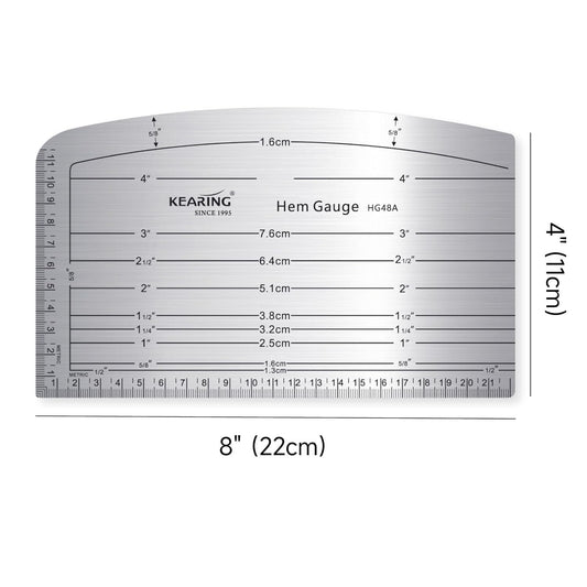 UK Aviation Aluminum Hot Hem Gauge, Hot Iron Ruler, Hot Press for Sewing Patterns