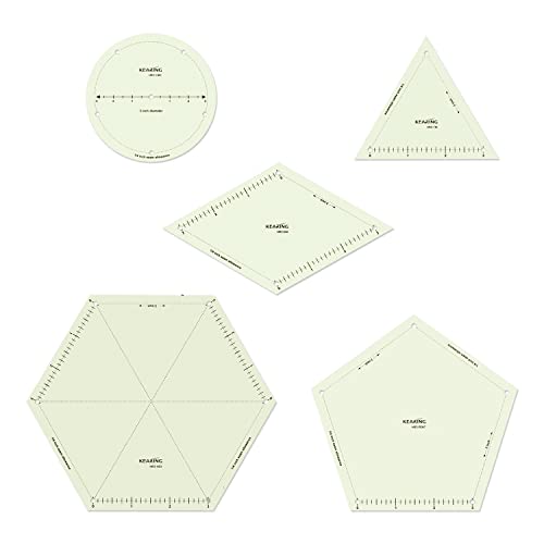 UK Hot Hem Ruler Template Set 5 Piece, Patented Heat Resistant Non-Slip