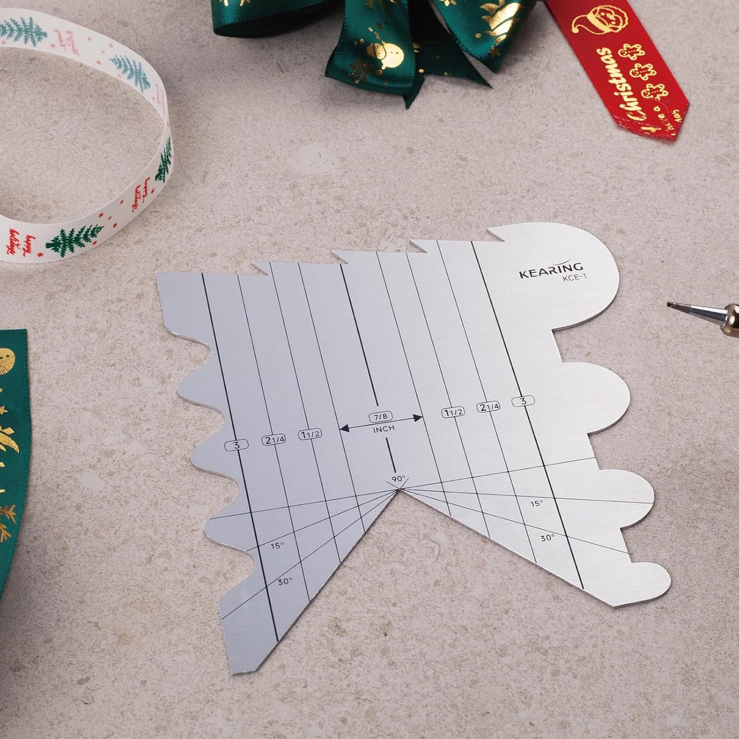 UK Aluminum Cutting Edge Ruler - Stainless Steel Cutting Ruler for Cutting and Sealing Fabric Ribbons, Perfect for Quilting and Crafting