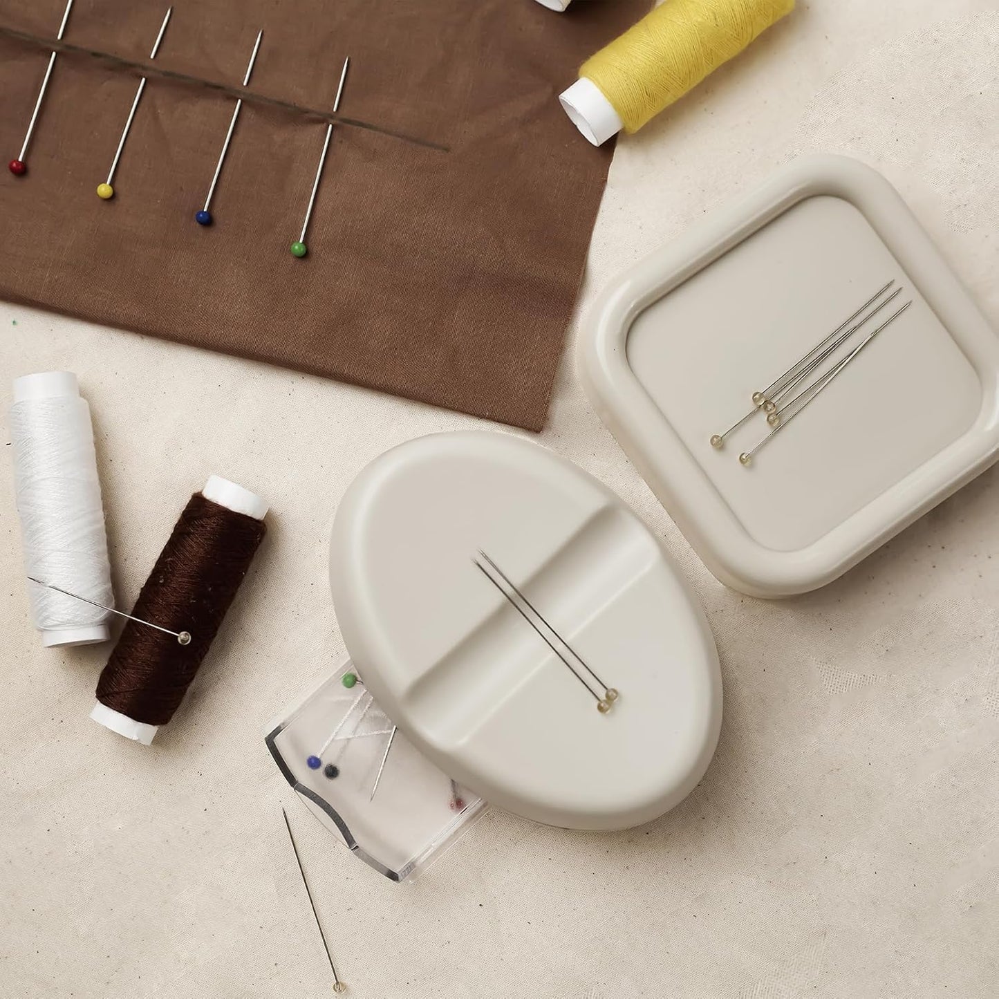 UK Oval Magnetic Pin Cushion with Needle Drawer