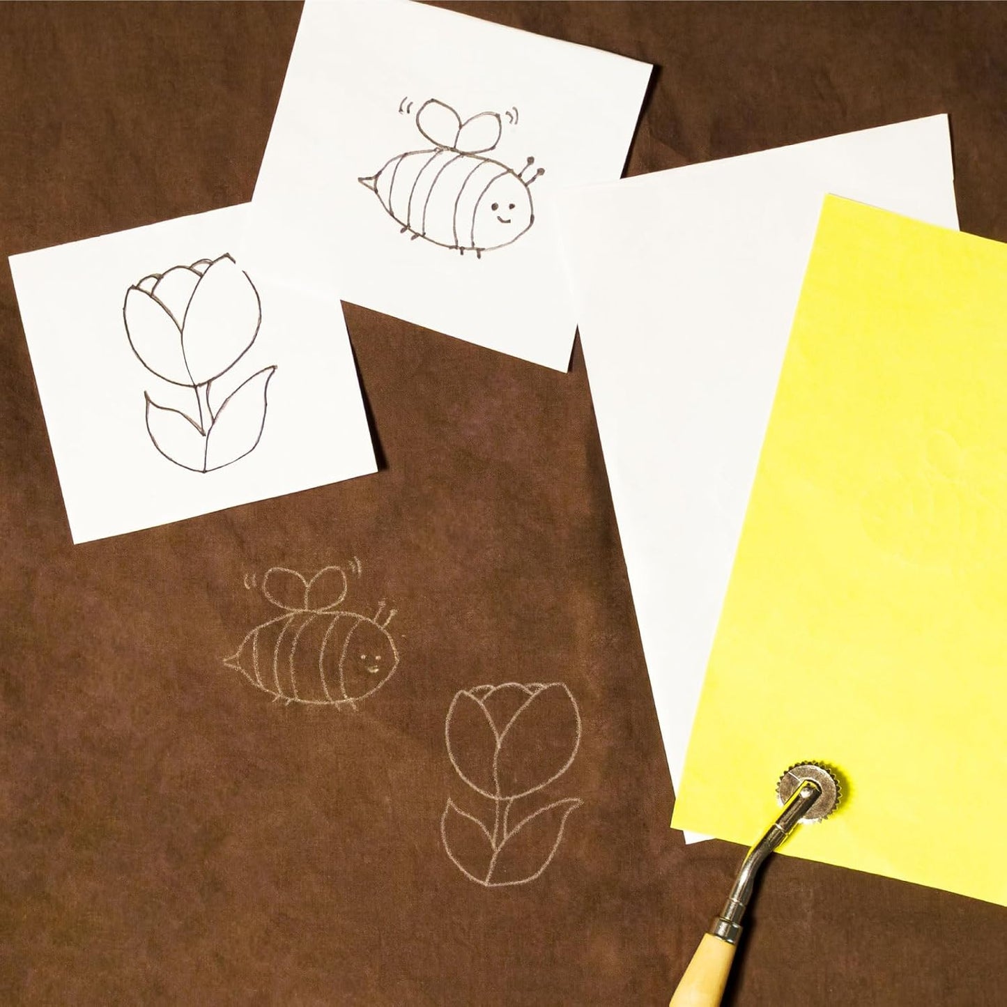 UK Dressmakers Tracing Paper Yellow and White, Large Sized 32" x 22"