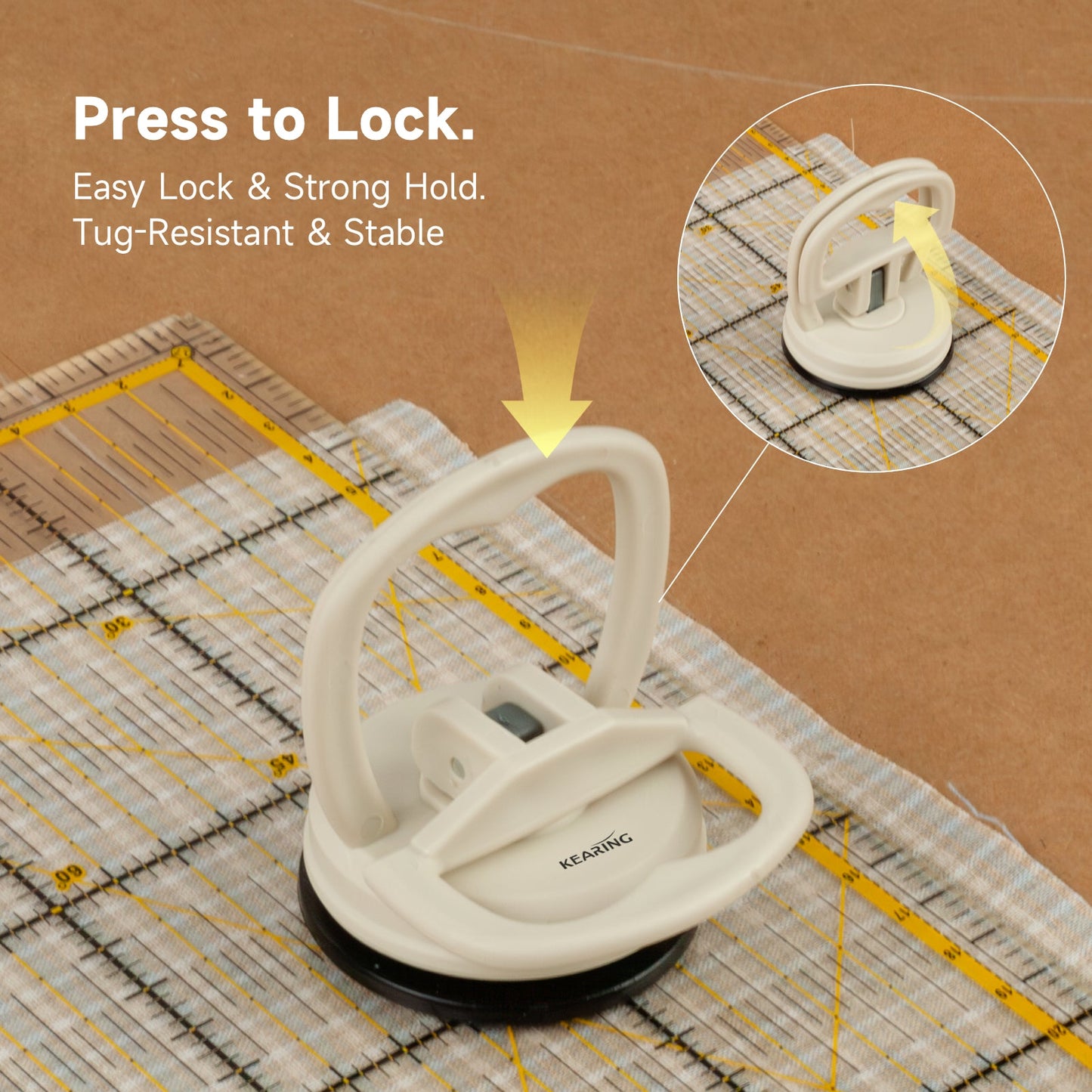UK Suction Cup Ruler Handle for Quilting and Sewing Rulers