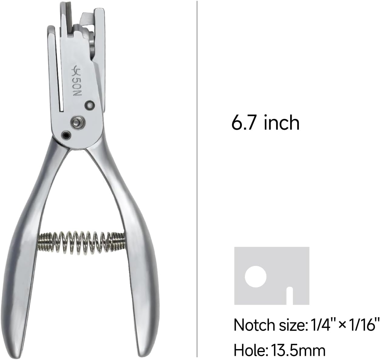 UK Pattern Notcher 1/4 x 1/16inch, 13.5mm Circular Holes Cutting, Stainless Steel
