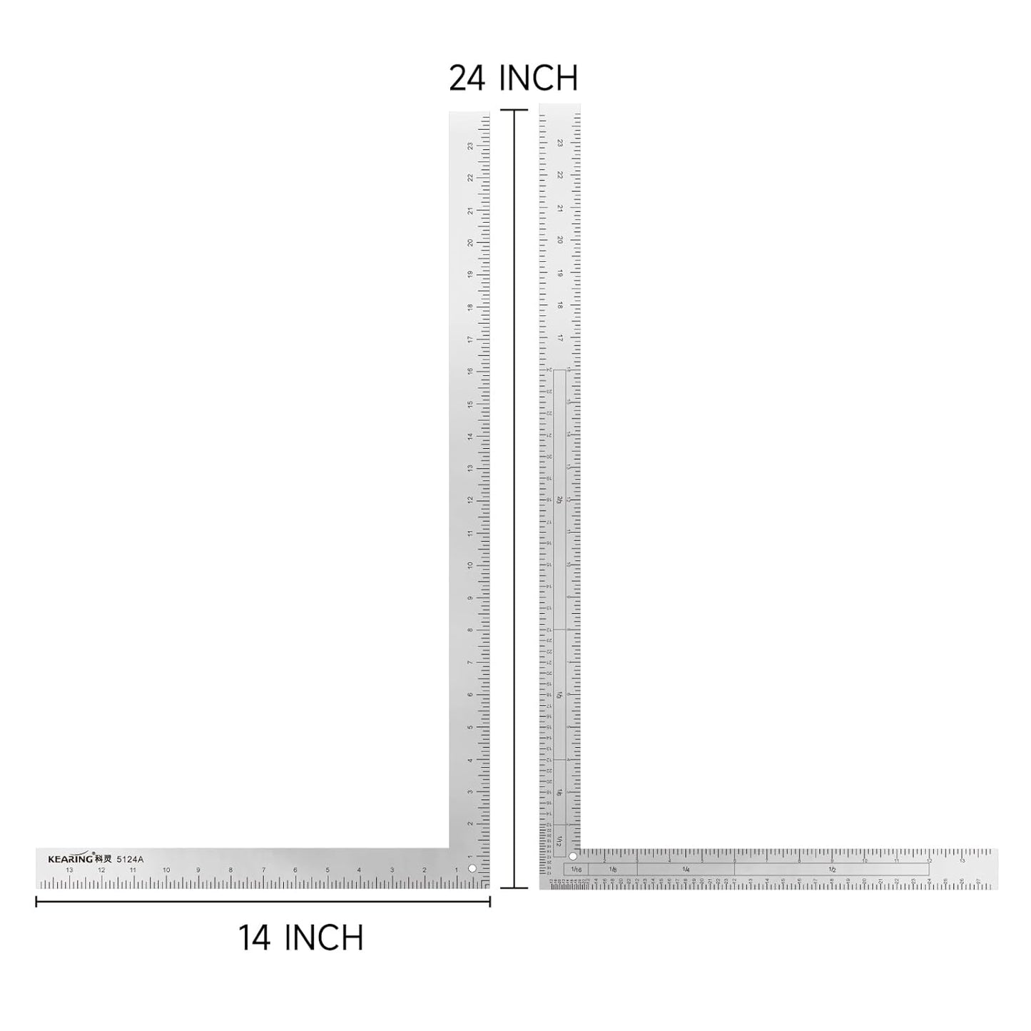 UK Double Sided L Square Ruler, Aviation Aluminum Ruler
