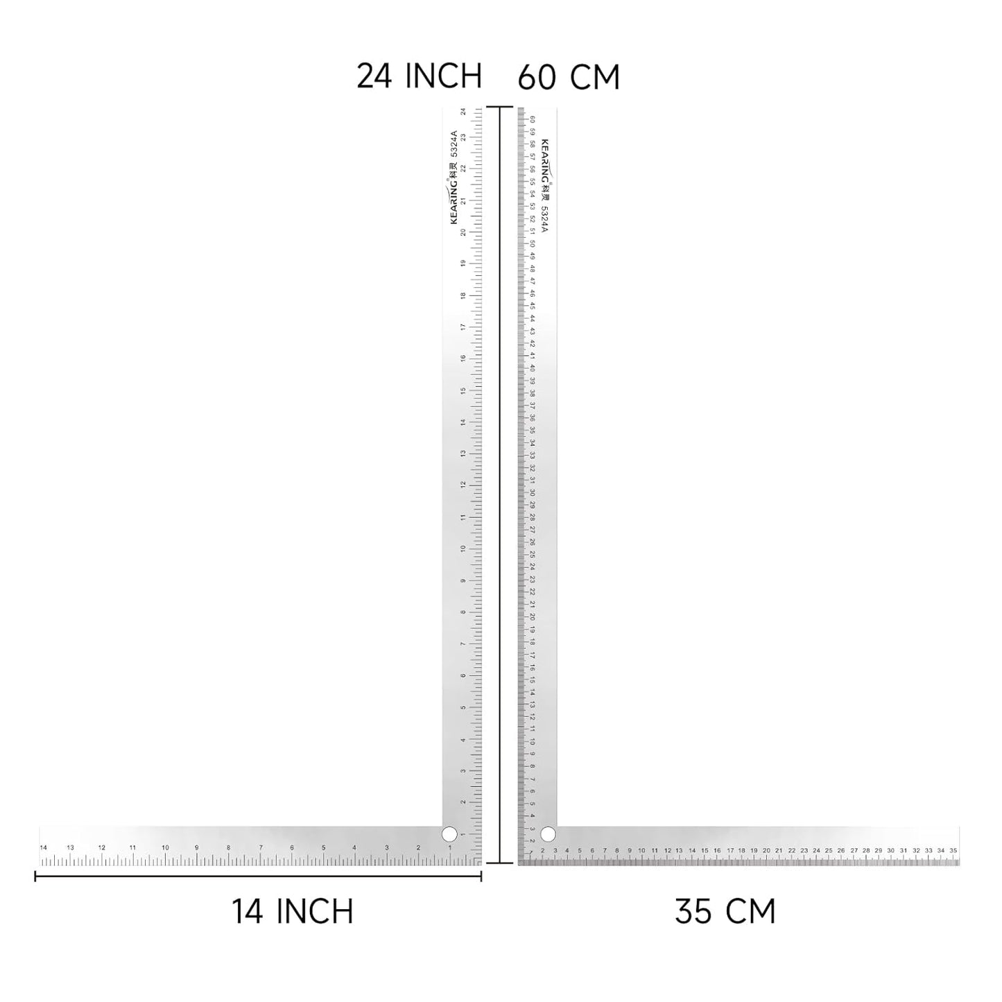 UK Double Sided L Square Ruler, Aviation Aluminum Ruler