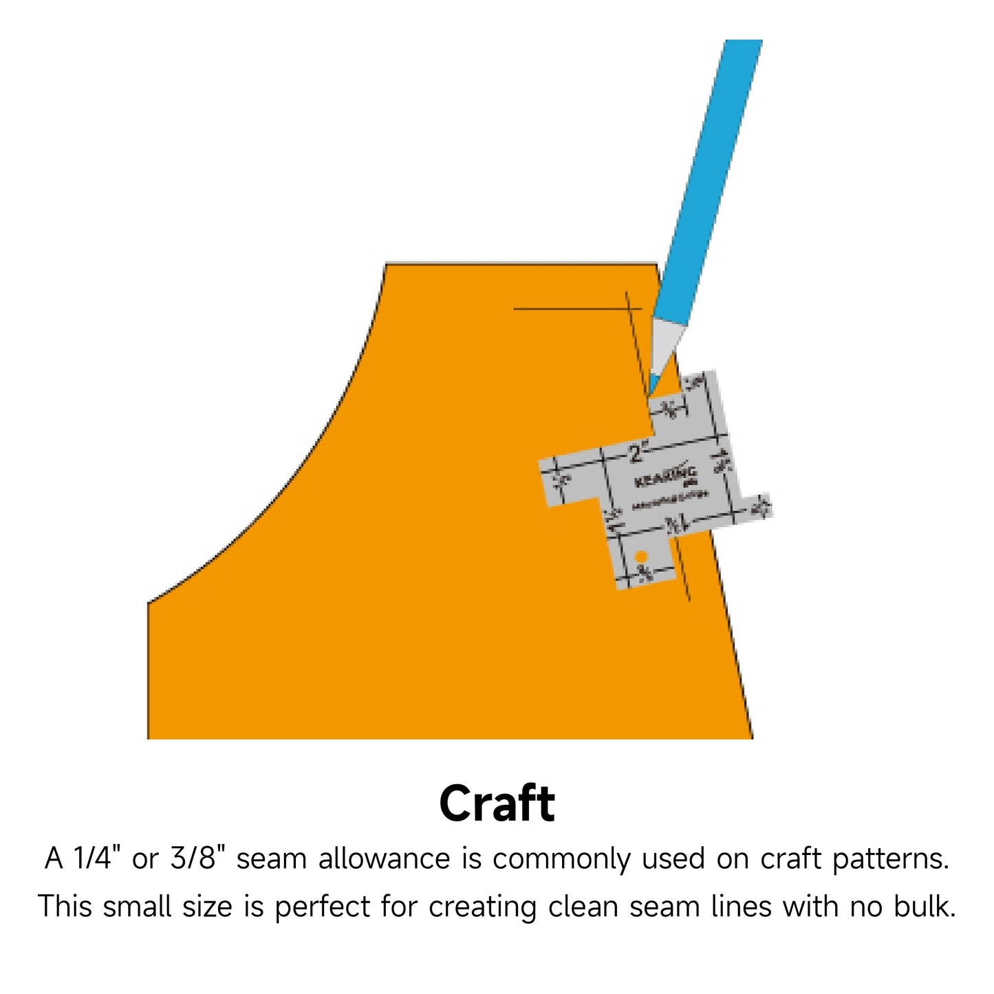 UK Kearing Aluminum Seam Gauge for Sewing and Quilting - Heavy Duty Measuring Gauge Ruler