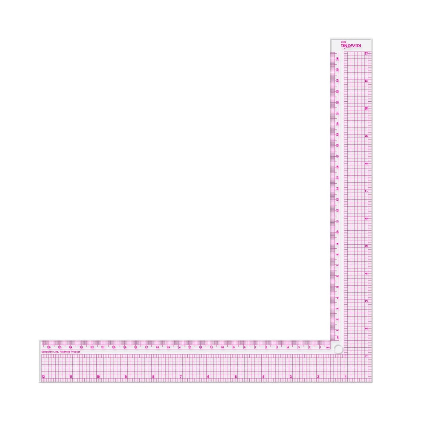 UK  Plastic L Square Ruler, Clear Framing Square Ruler - Imperial and Metric Markings
