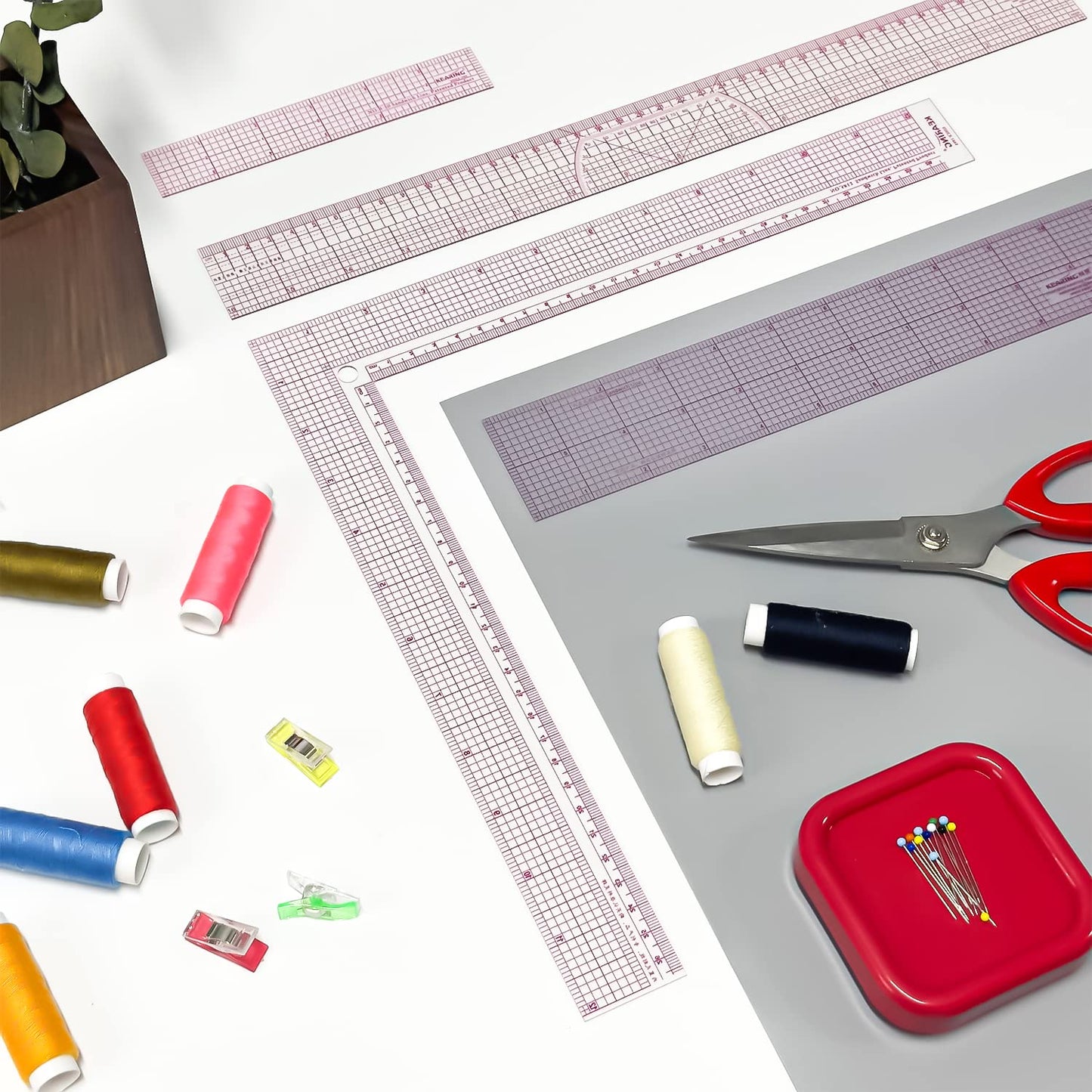 UK  Plastic L Square Ruler, Clear Framing Square Ruler - Imperial and Metric Markings