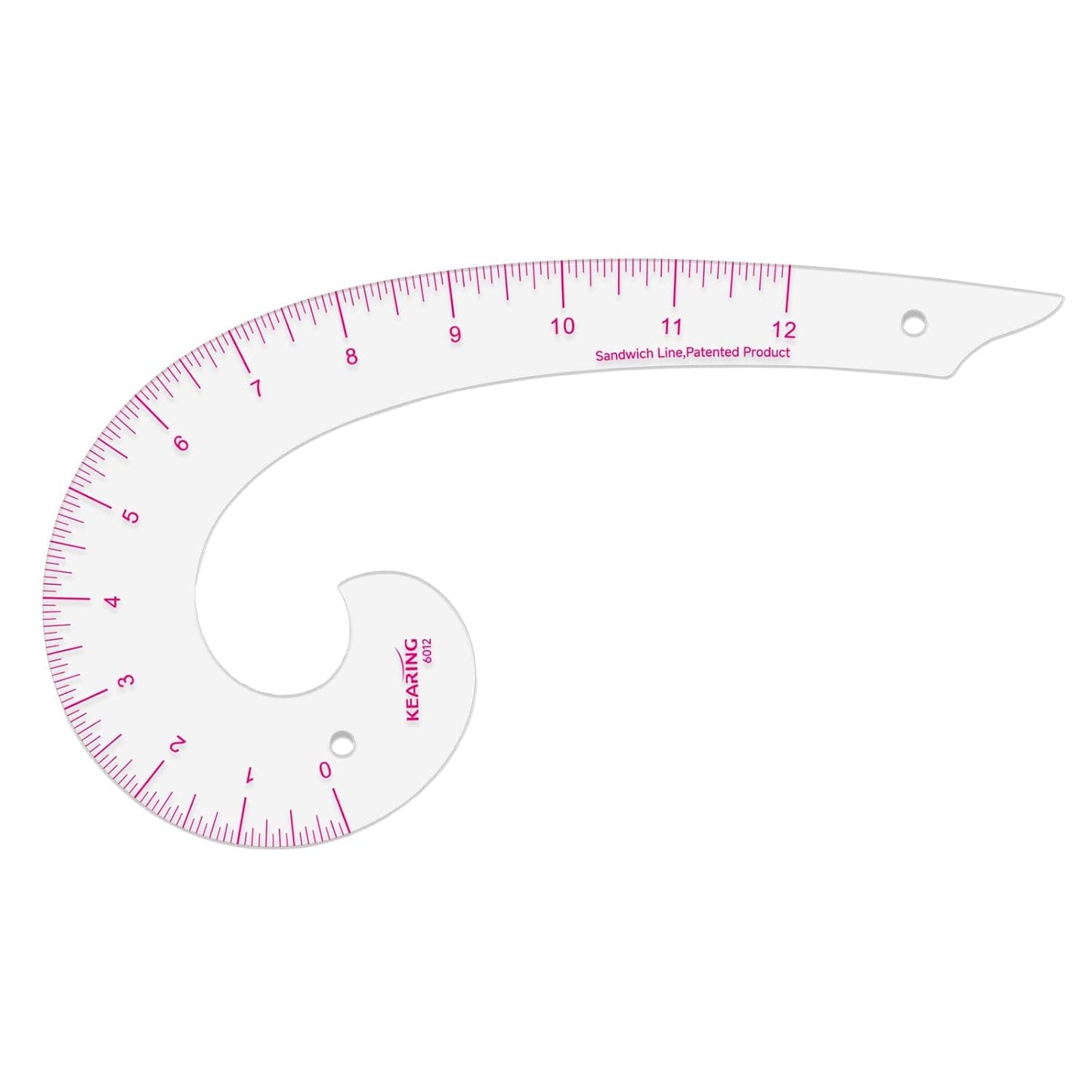 UK Comma Shaped French Curve Ruler for Pattern Making, Sewing, Quilting, Clear 12"