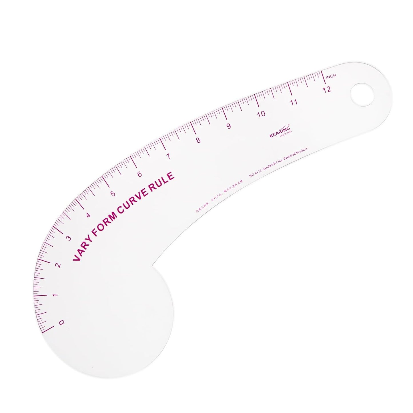UK Vary Form Curve Ruler for Sewing, Pattern Making, French Curve Ruler Clear