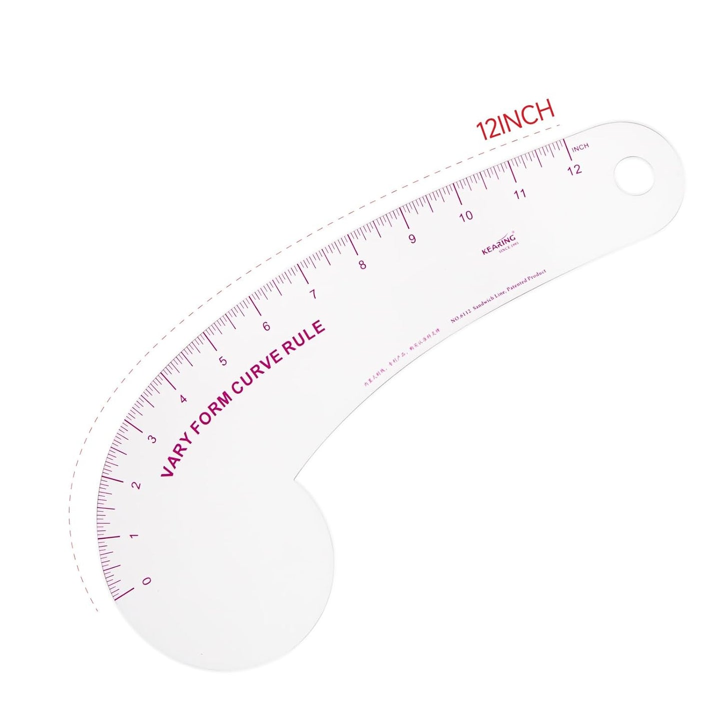 UK Vary Form Curve Ruler for Sewing, Pattern Making, French Curve Ruler Clear