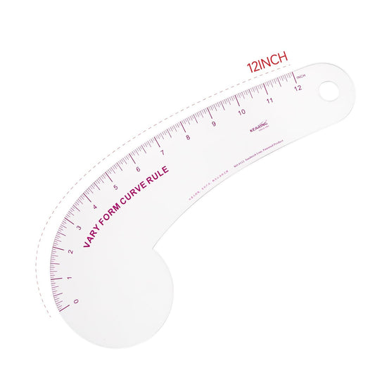 UK Vary Form Curve Ruler for Sewing, Pattern Making, French Curve Ruler Clear