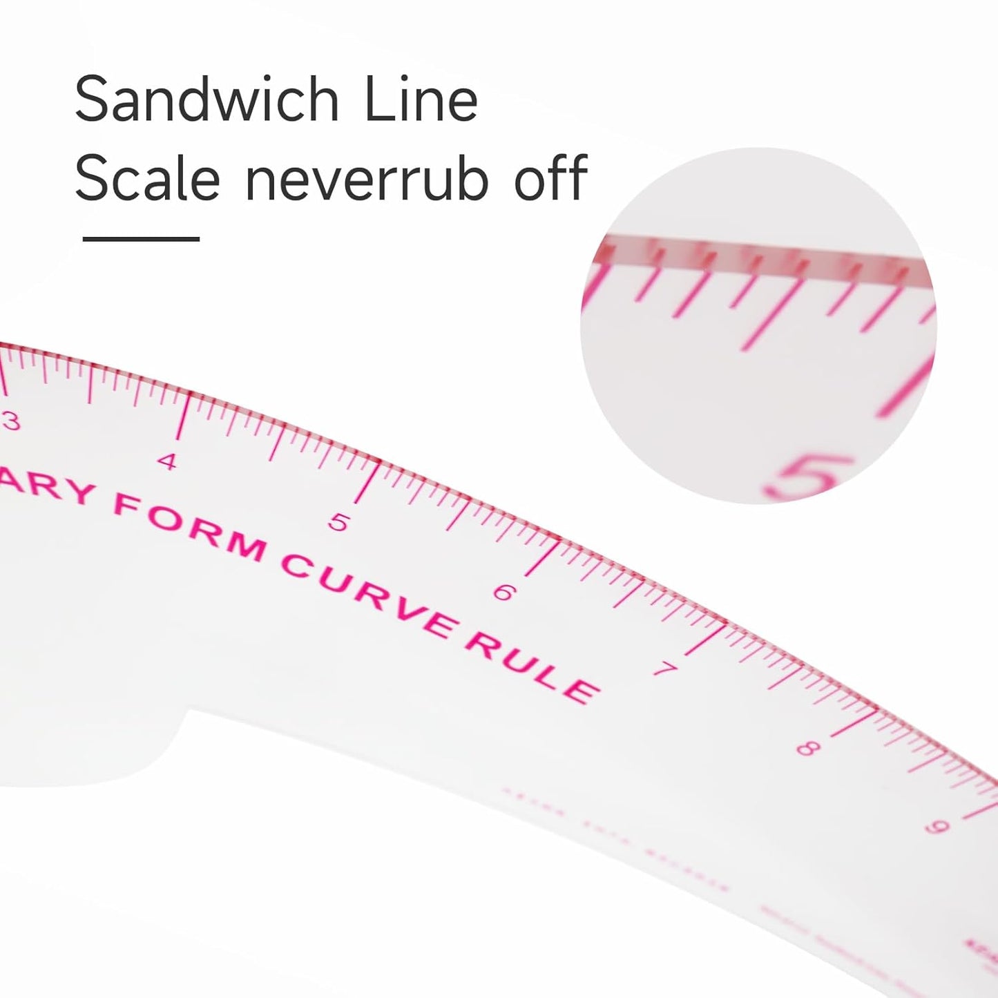 UK Vary Form Curve Ruler for Sewing, Pattern Making, French Curve Ruler Clear