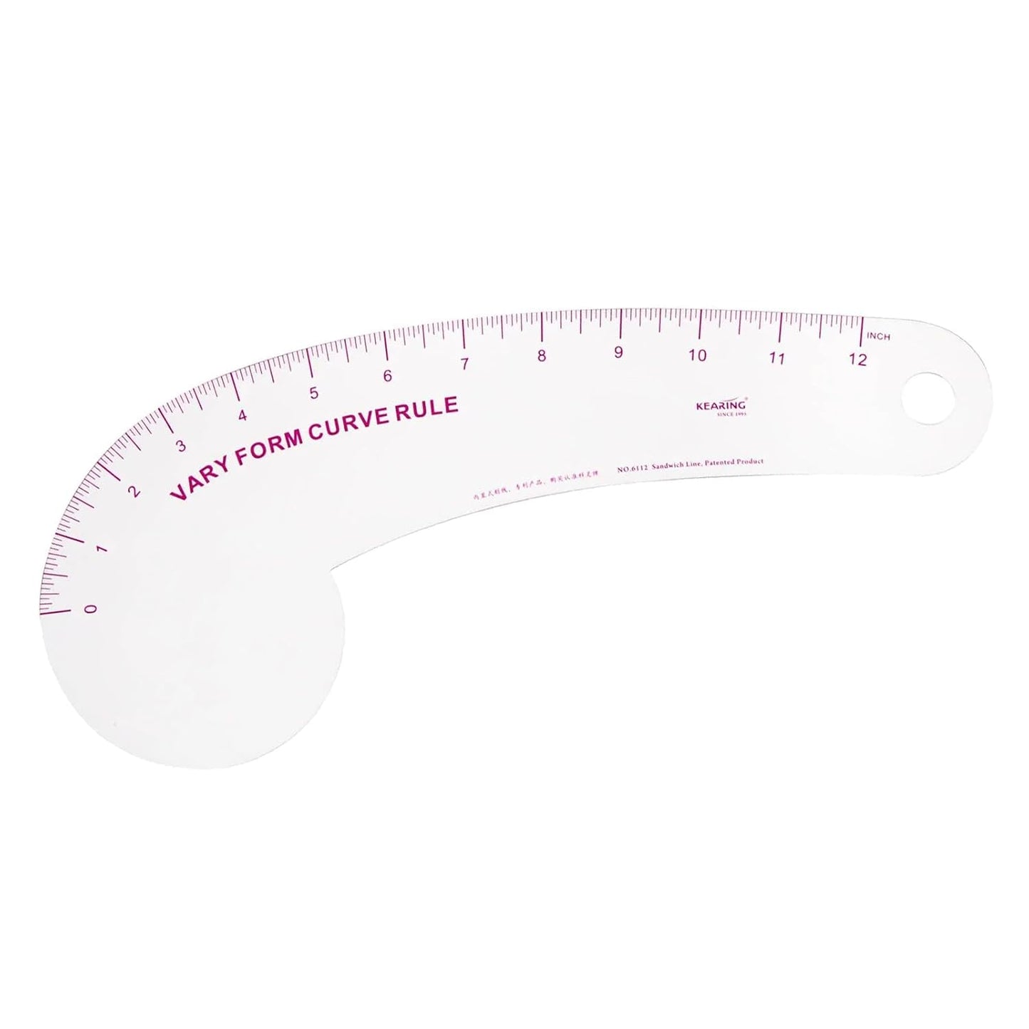 UK Vary Form Curve Ruler for Sewing, Pattern Making, French Curve Ruler Clear