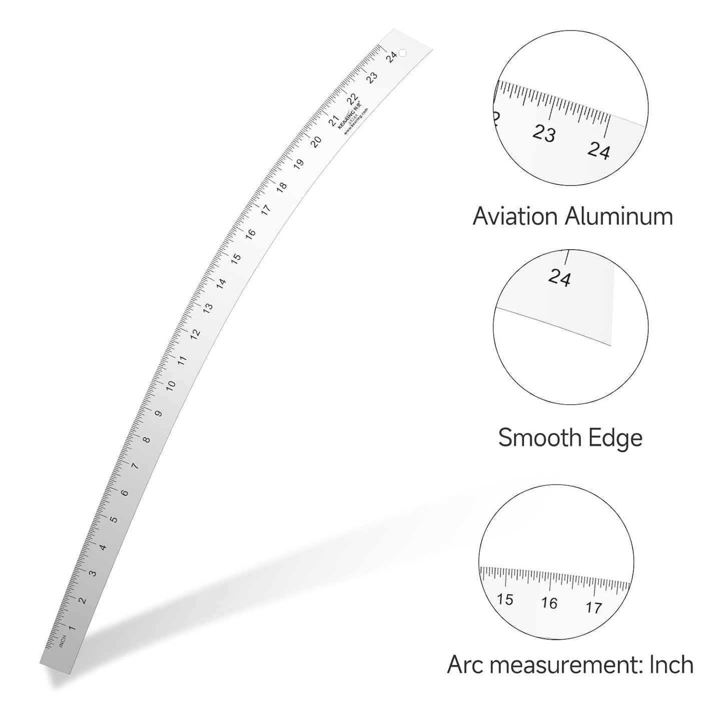 UK French Curve Ruler, Heavy Duty Aerospace Aluminum - 24"