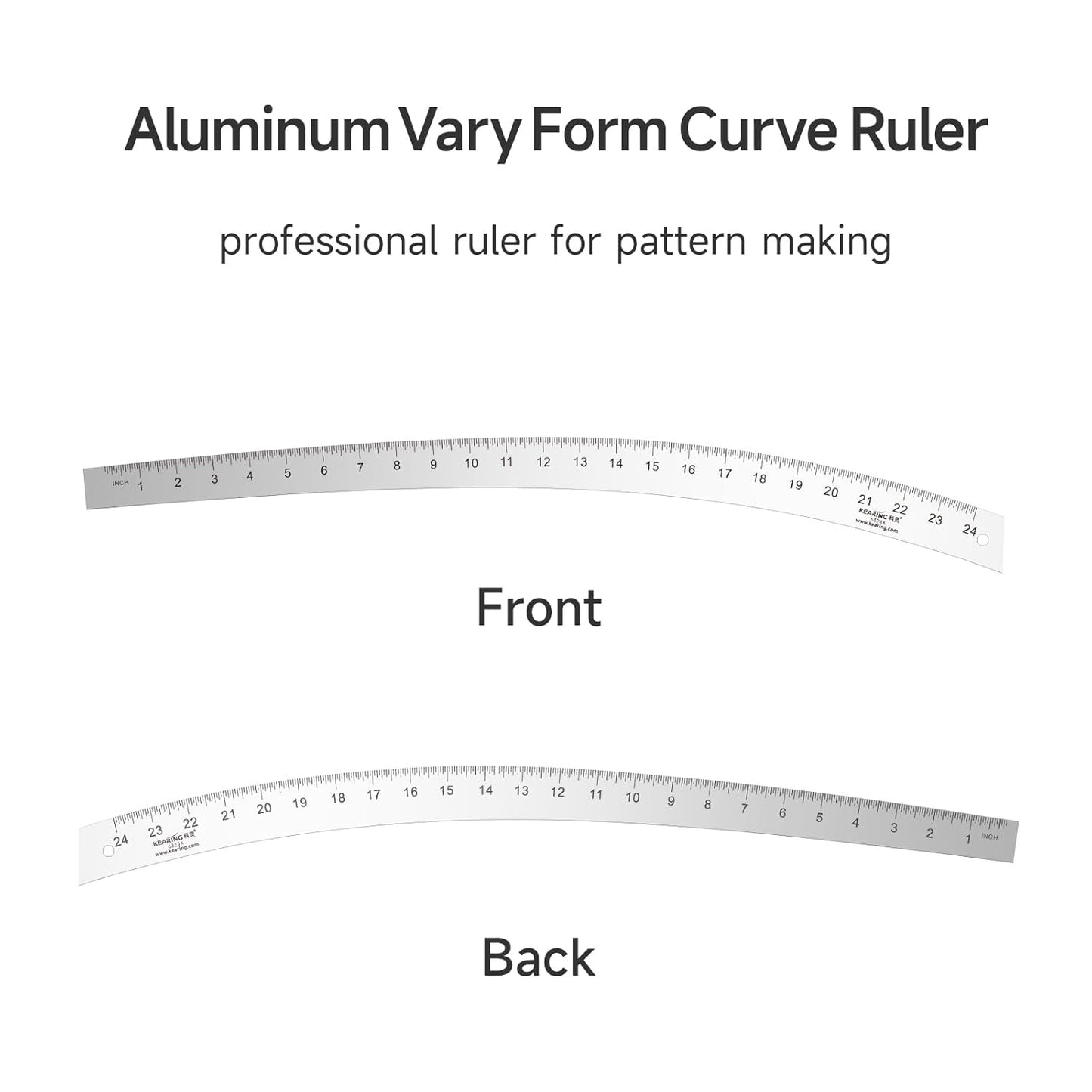 UK French Curve Ruler, Heavy Duty Aerospace Aluminum - 24"
