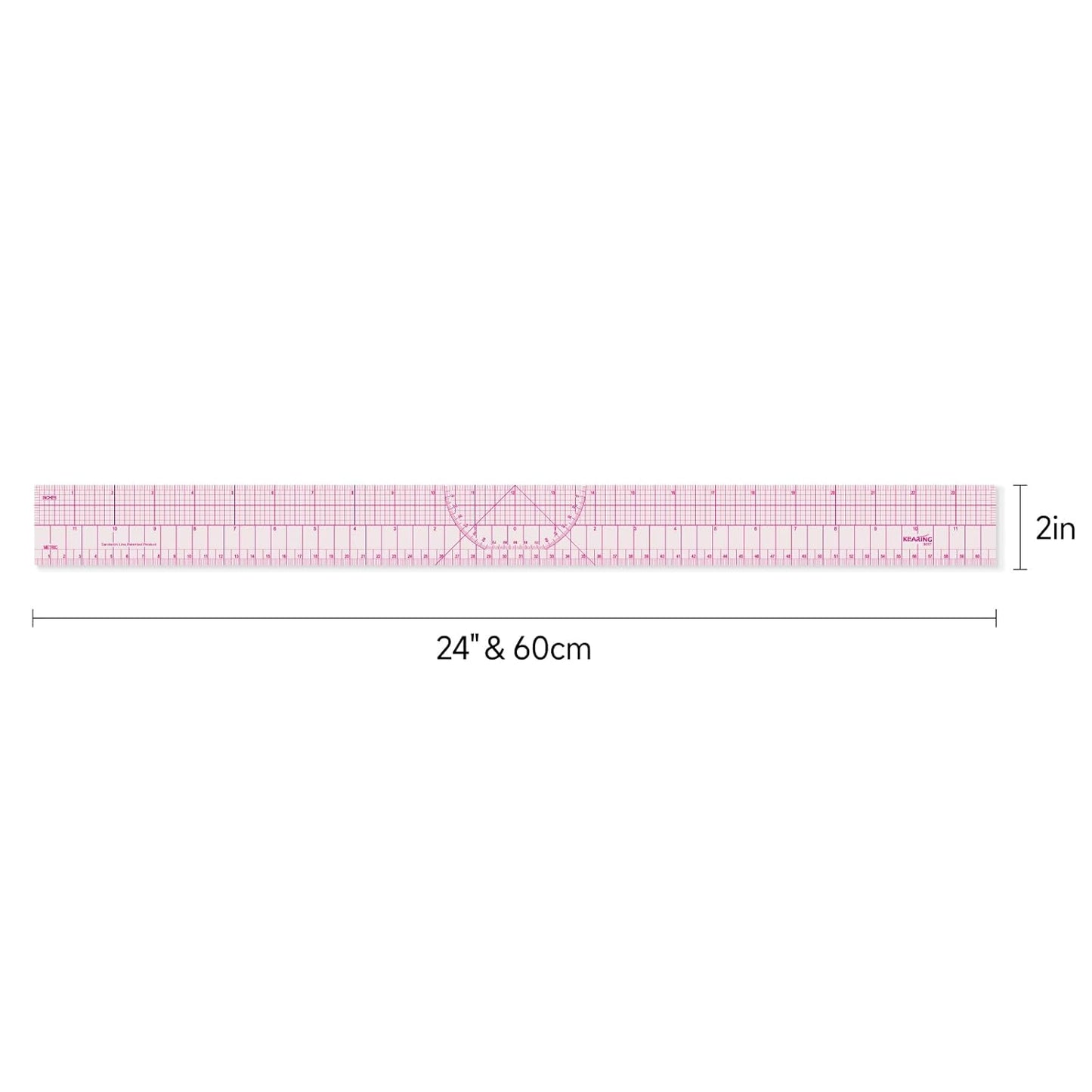 UK Pattern Grading Sewing Ruler, Dual Imperial and Metric Markings