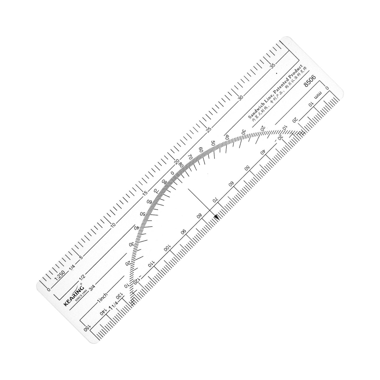 UK Plastic Scale Ruler 1.2mm Thick – Dual Scale Drafting & Architectural Ruler - 6" / 15cm