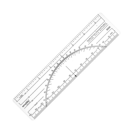 UK Plastic Scale Ruler 1.2mm Thick – Dual Scale Drafting & Architectural Ruler - 6" / 15cm