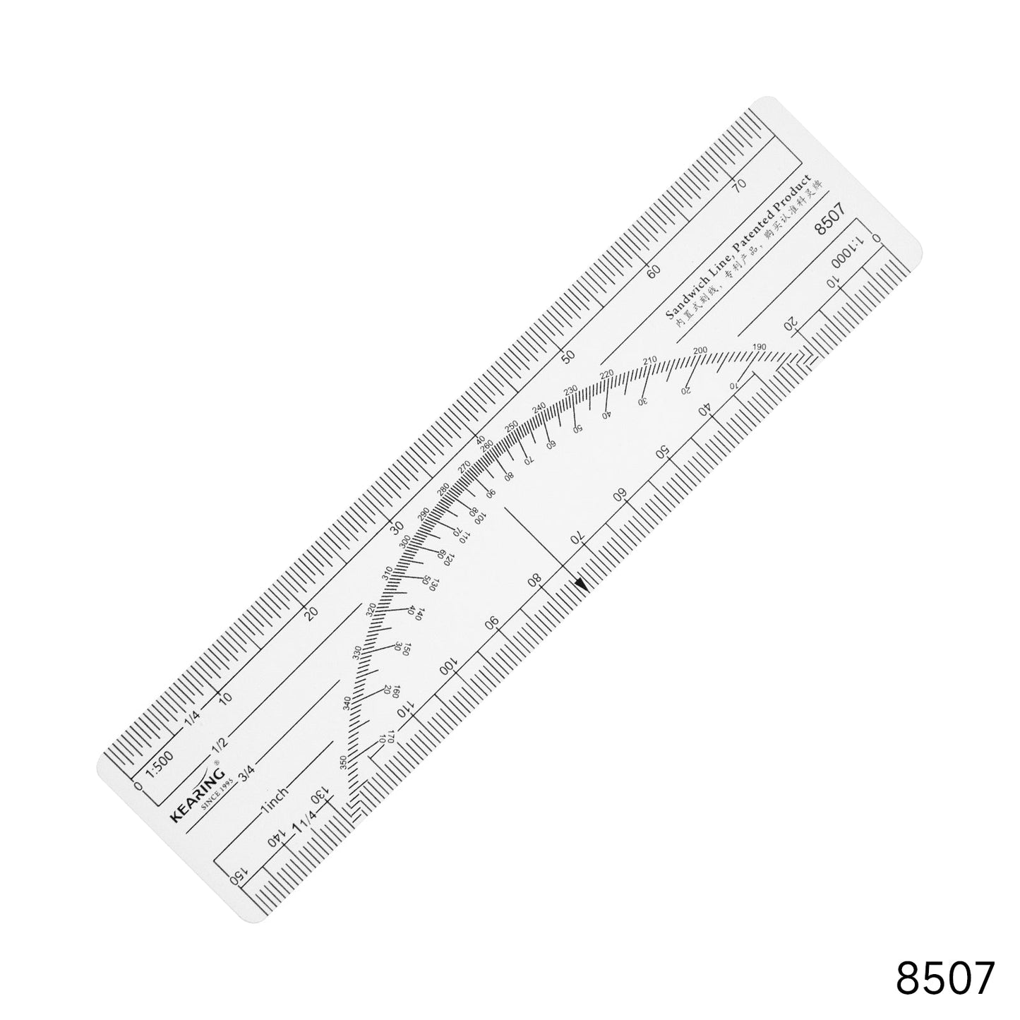 UK Plastic Scale Ruler 1.2mm Thick – Dual Scale Drafting & Architectural Ruler - 6" / 15cm