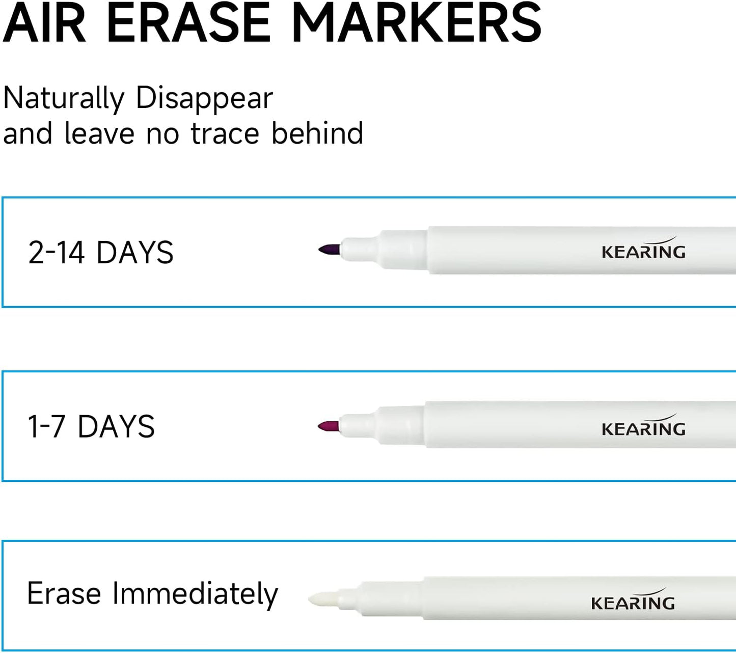 UK Air Erasable Pen Set for Fabric Pink or Violet, 12 Pack