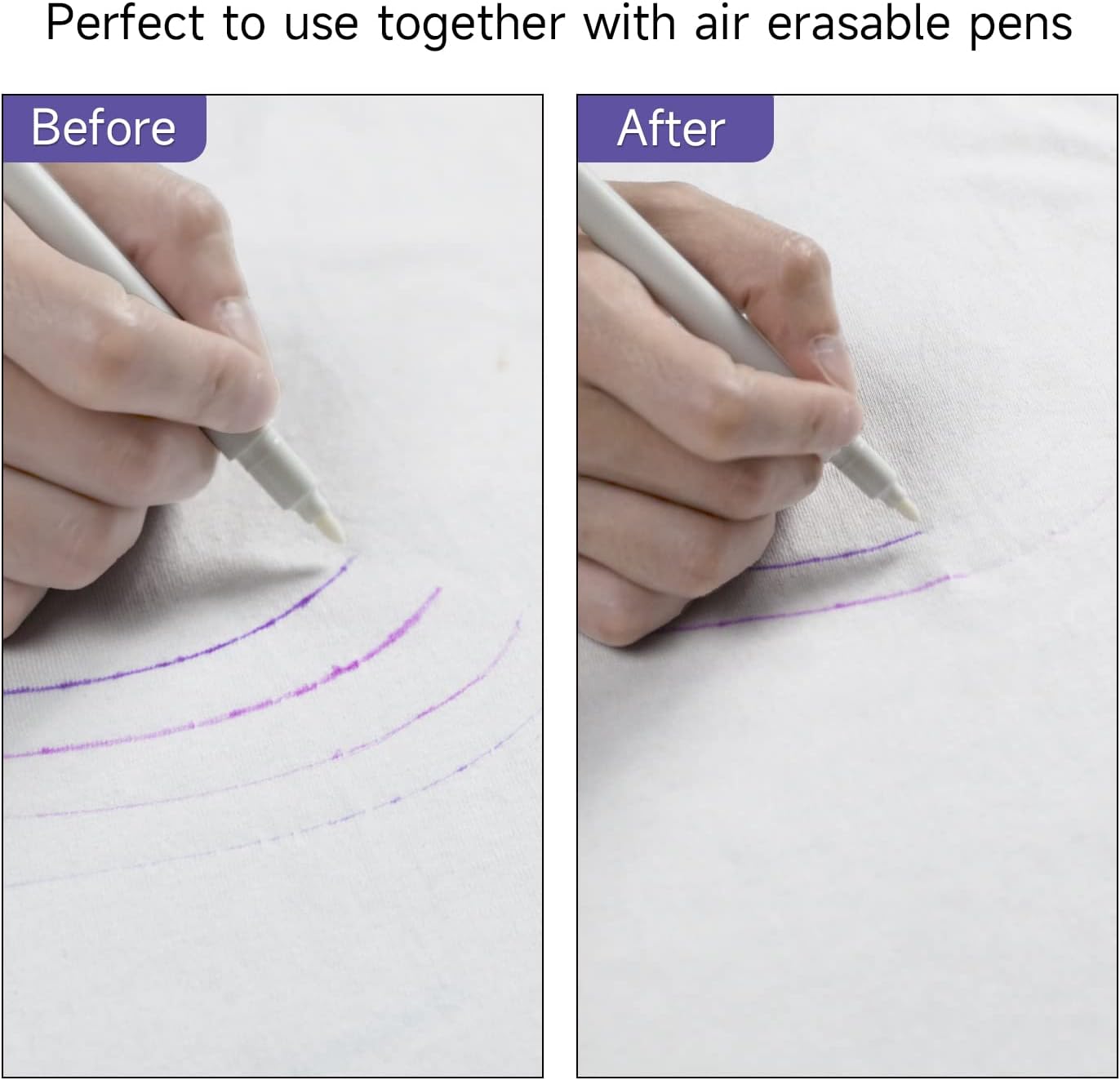 UK Air Erasable Pen Set for Fabric Pink or Violet, 12 Pack