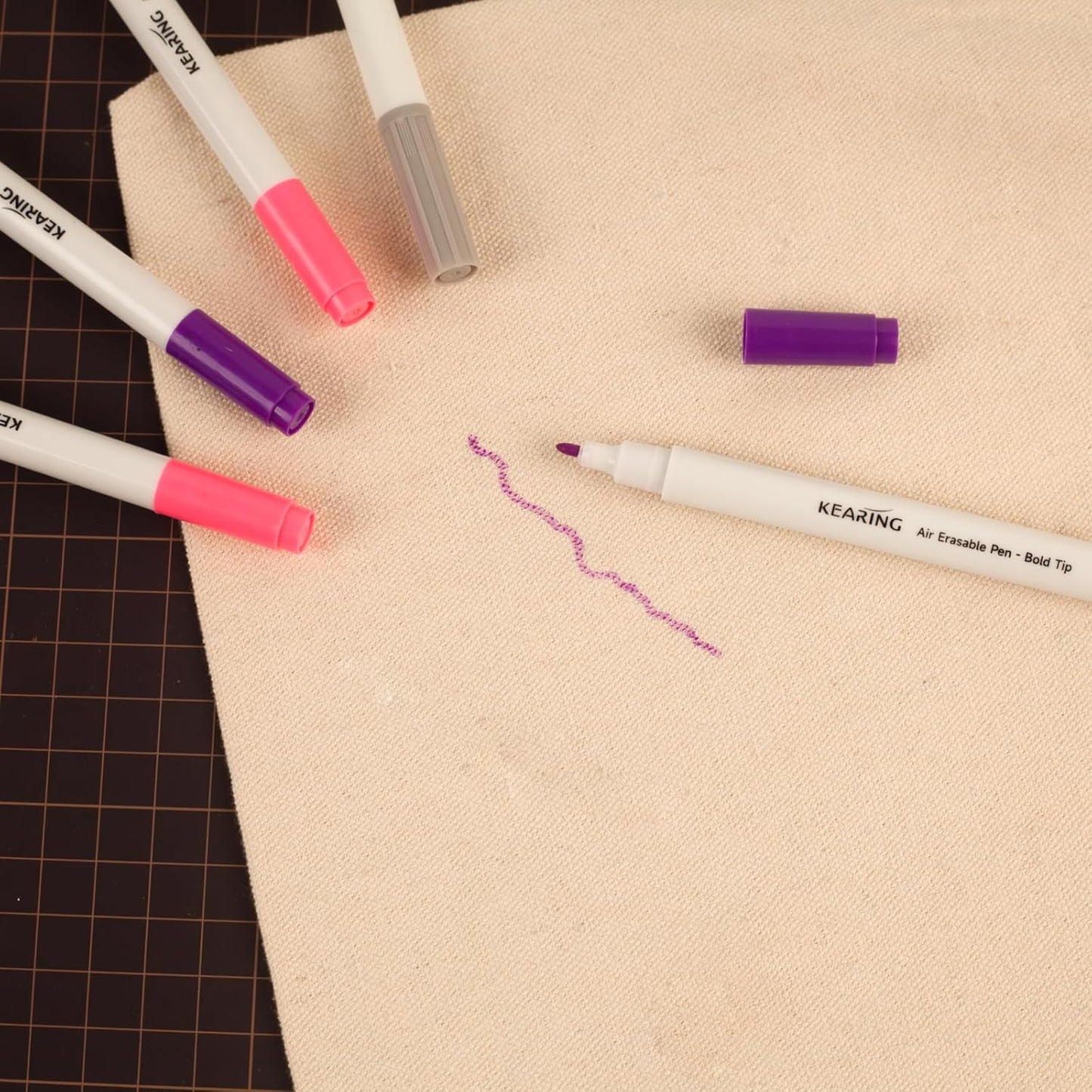 UK Air Erasable Pen Set for Fabric Pink or Violet, 12 Pack