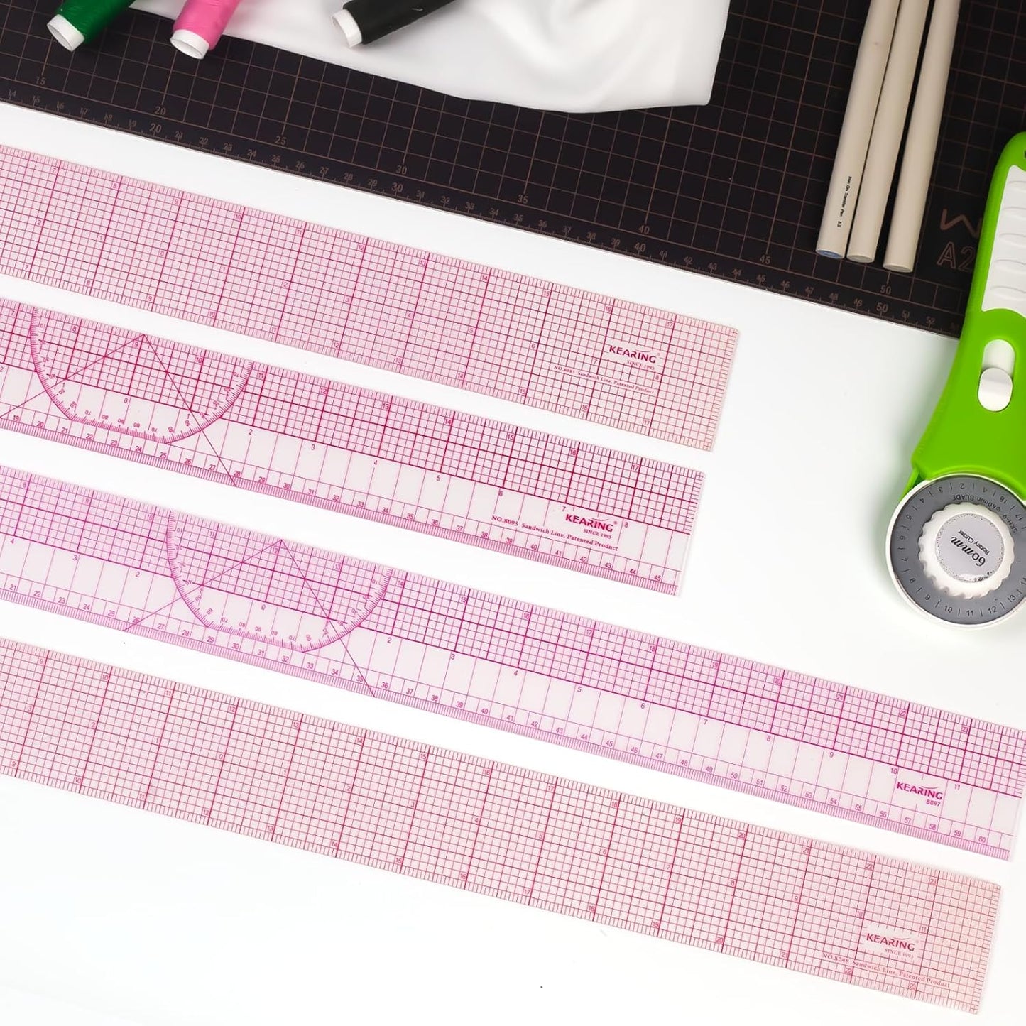 UK Pattern Grading Sewing Ruler, Dual Imperial and Metric Markings