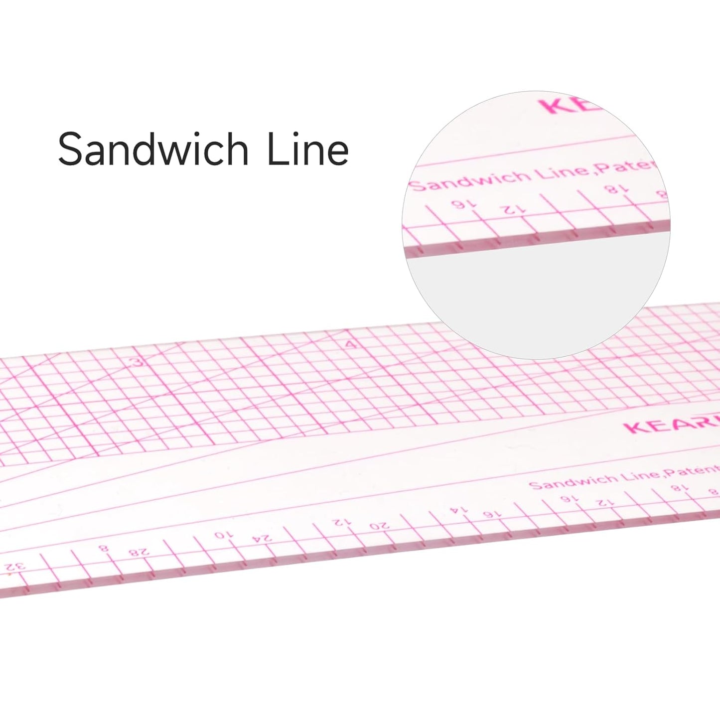 UK Pattern Grading Sewing Ruler, Dual Imperial and Metric Markings