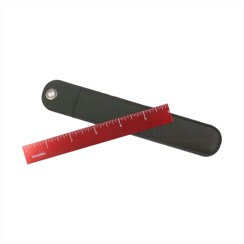 UK Mini Aluminum Pocket Ruler Red – 15 cm / 6 inch Dual-Scale Measuring Tool