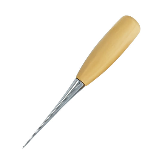 UK Slimline Tailor Awl Needle with Wood Handle - Needle Length 2.6" / 65mm