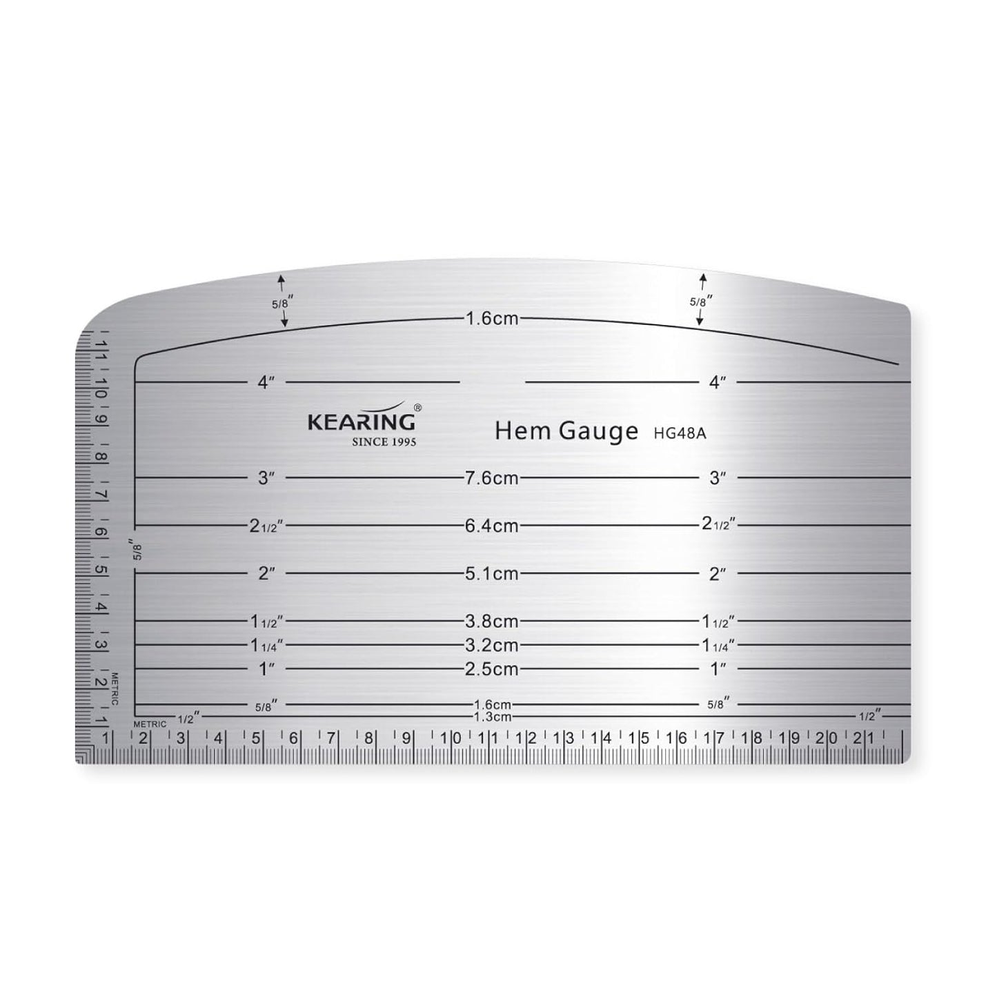 UK Aviation Aluminum Hot Hem Gauge, Hot Iron Ruler, Hot Press for Sewing Patterns