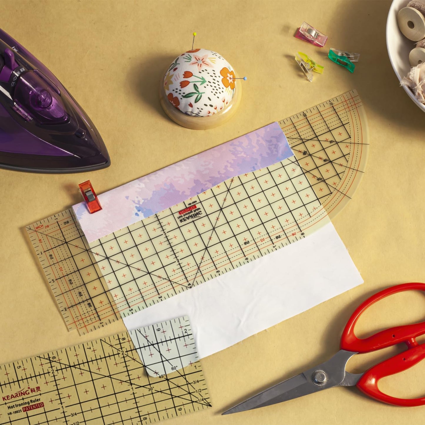 UK Patented Hot Hem Ruler - Heat-Resistant Resin Sewing Hem & Press Tool