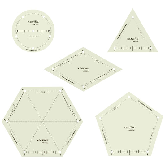 UK Hot Hem Ruler Template Set 5 Piece, Patented Heat Resistant Non-Slip