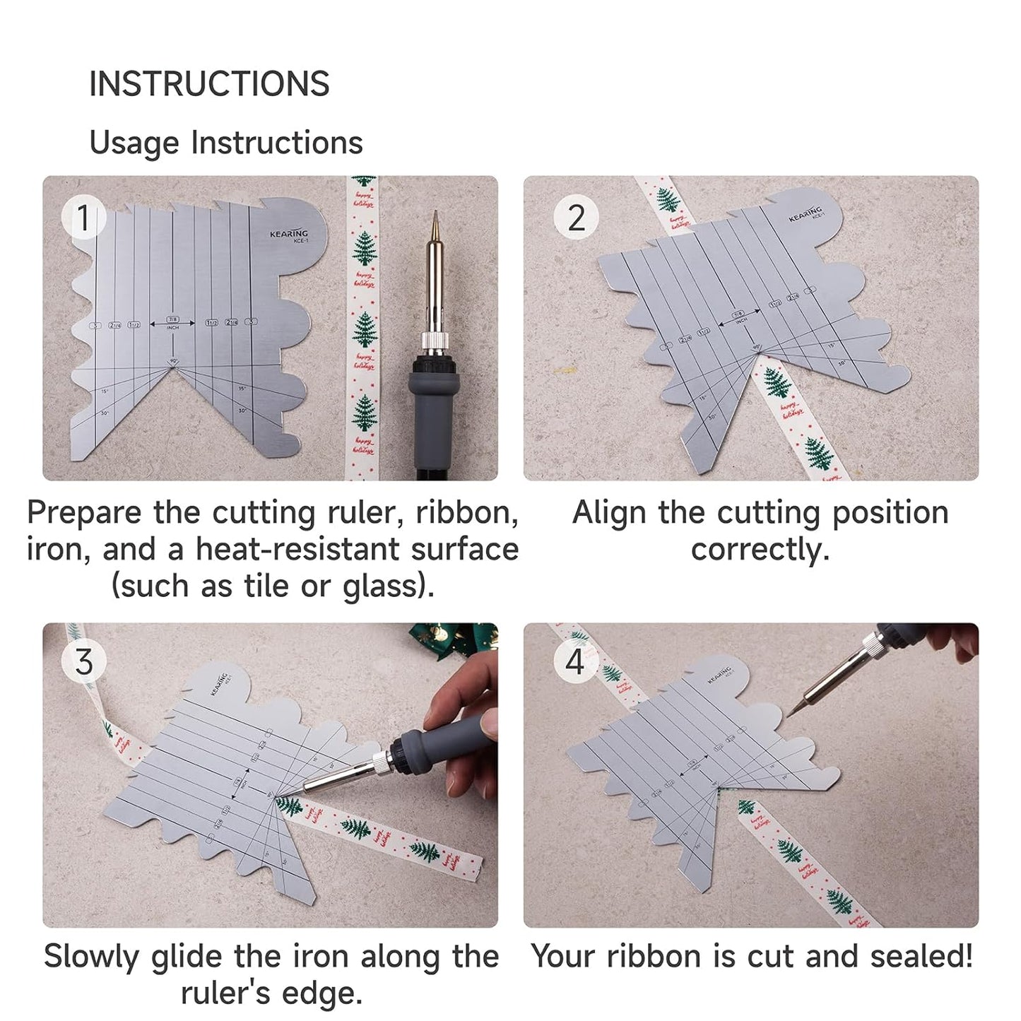 Aluminum Cutting Edge Ruler - Stainless Steel Cutting Ruler for Cutting and Sealing Fabric Ribbons, Perfect for Quilting and Crafting