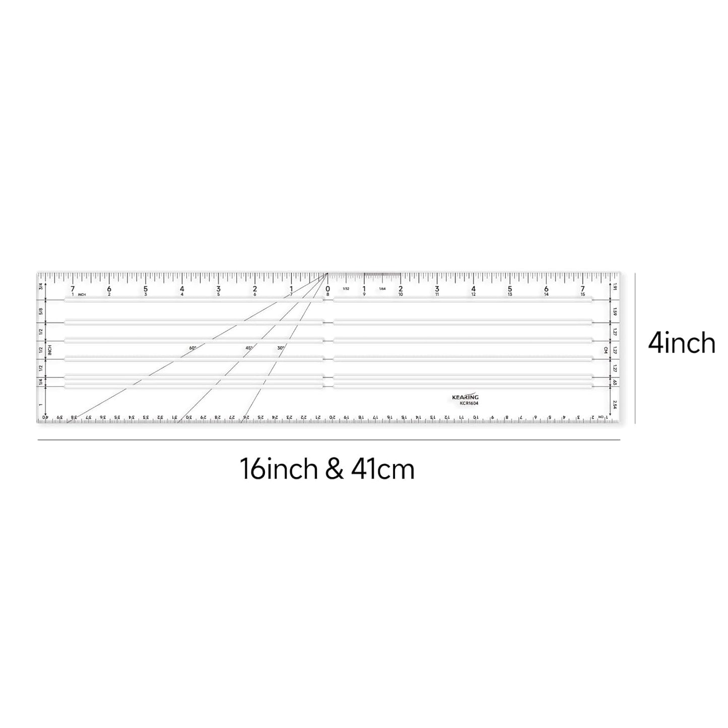 UK Clear Plastic Zero Centering Ruler, Sewing & Quilting Ruler – Kearing UK