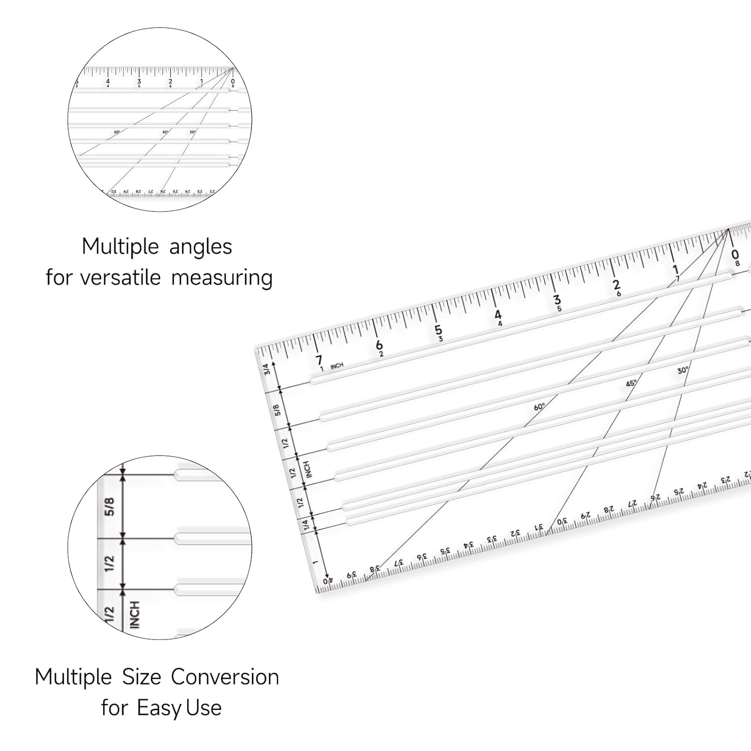 UK Clear Plastic Zero Centering Ruler, Sewing & Quilting Ruler – Kearing UK