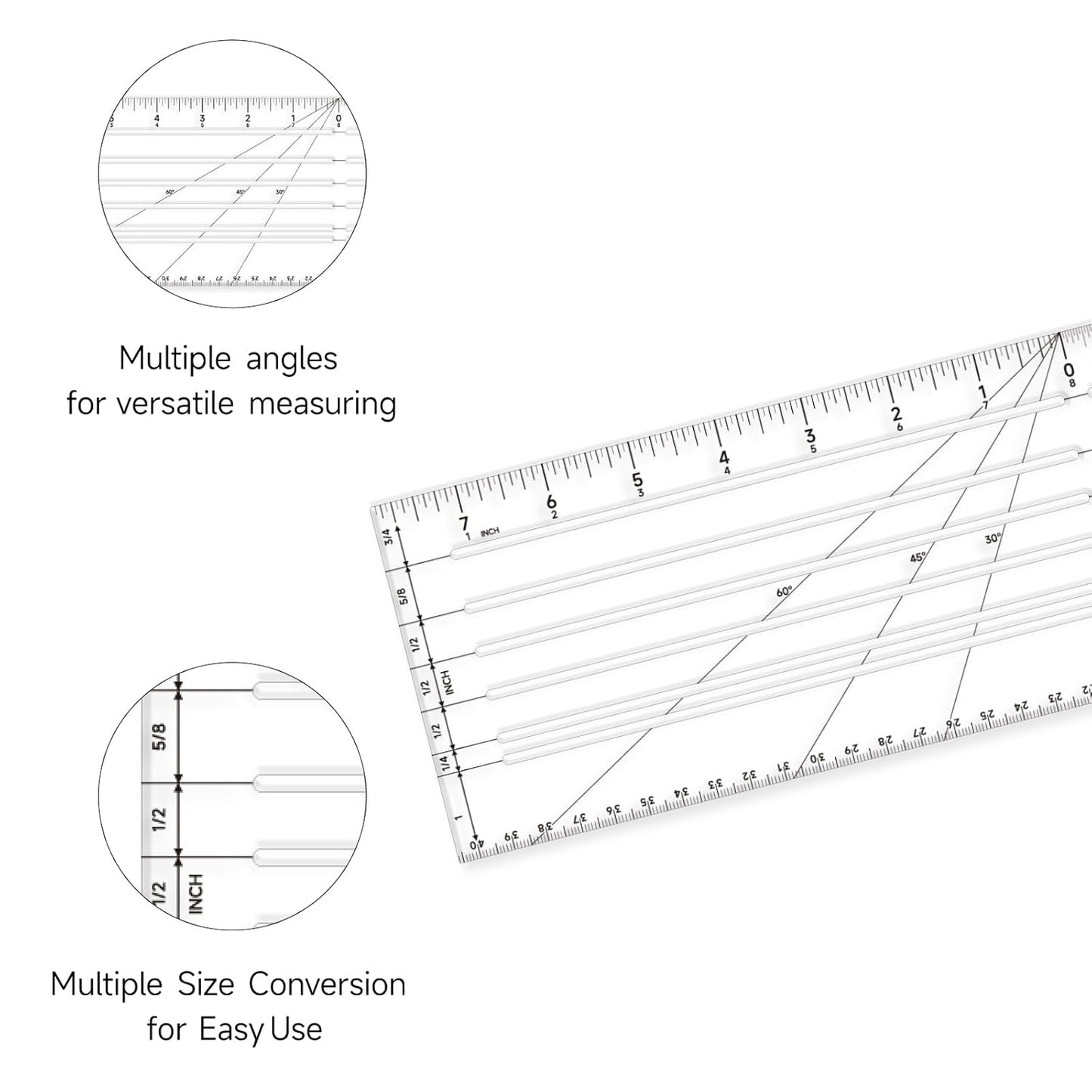 UK Clear Plastic Zero Centering Ruler, Sewing & Quilting Ruler