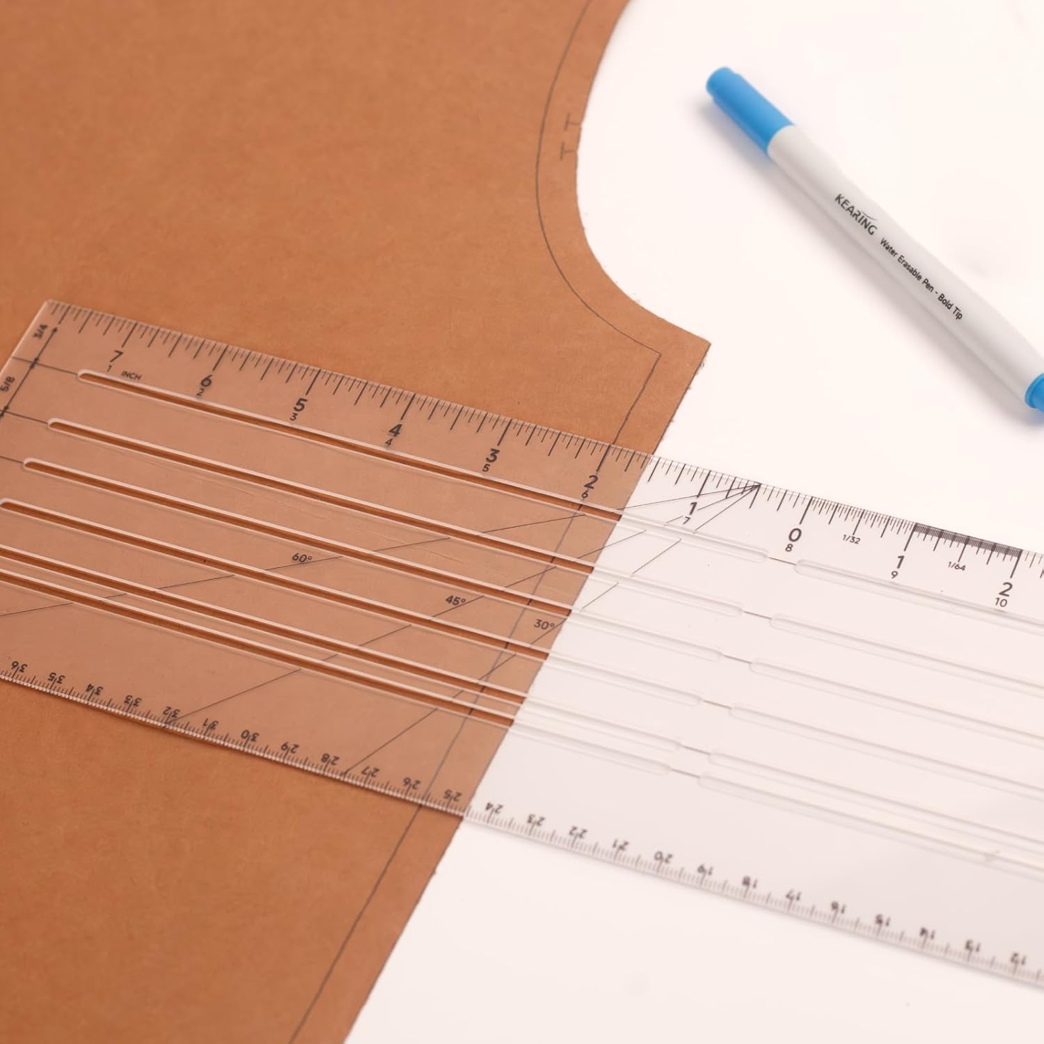 UK Clear Plastic Zero Centering Ruler, Sewing & Quilting Ruler – Kearing UK