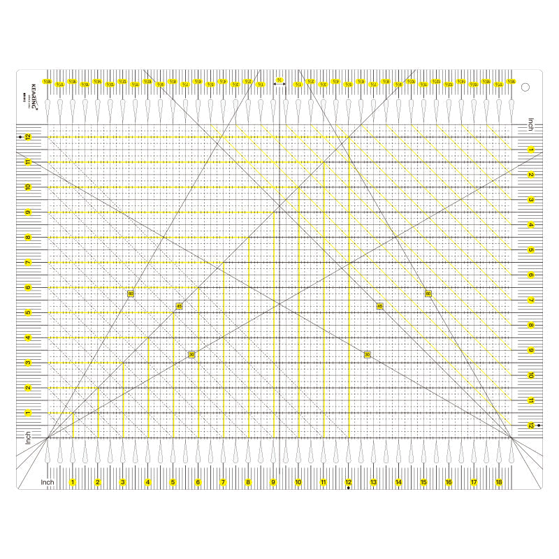 UK Large Slotted Quilting Ruler, Non-Slip Stripology Acrylic Ruler, 6.5" or 18.5"