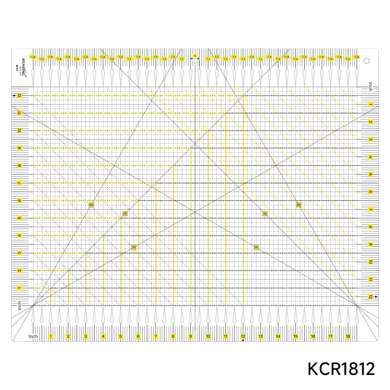 UK Large Slotted Quilting Ruler, Non-Slip Stripology Acrylic Ruler, 6.5" or 18.5"
