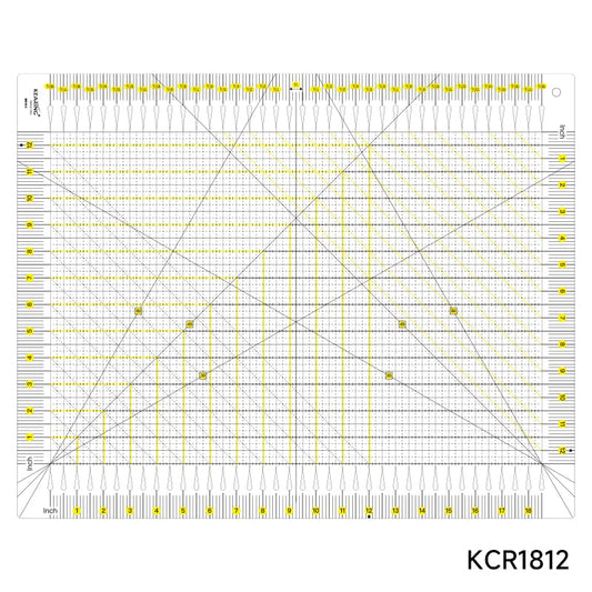 UK Large Slotted Quilting Ruler, Non-Slip Stripology Acrylic Ruler, 6.5" or 18.5"