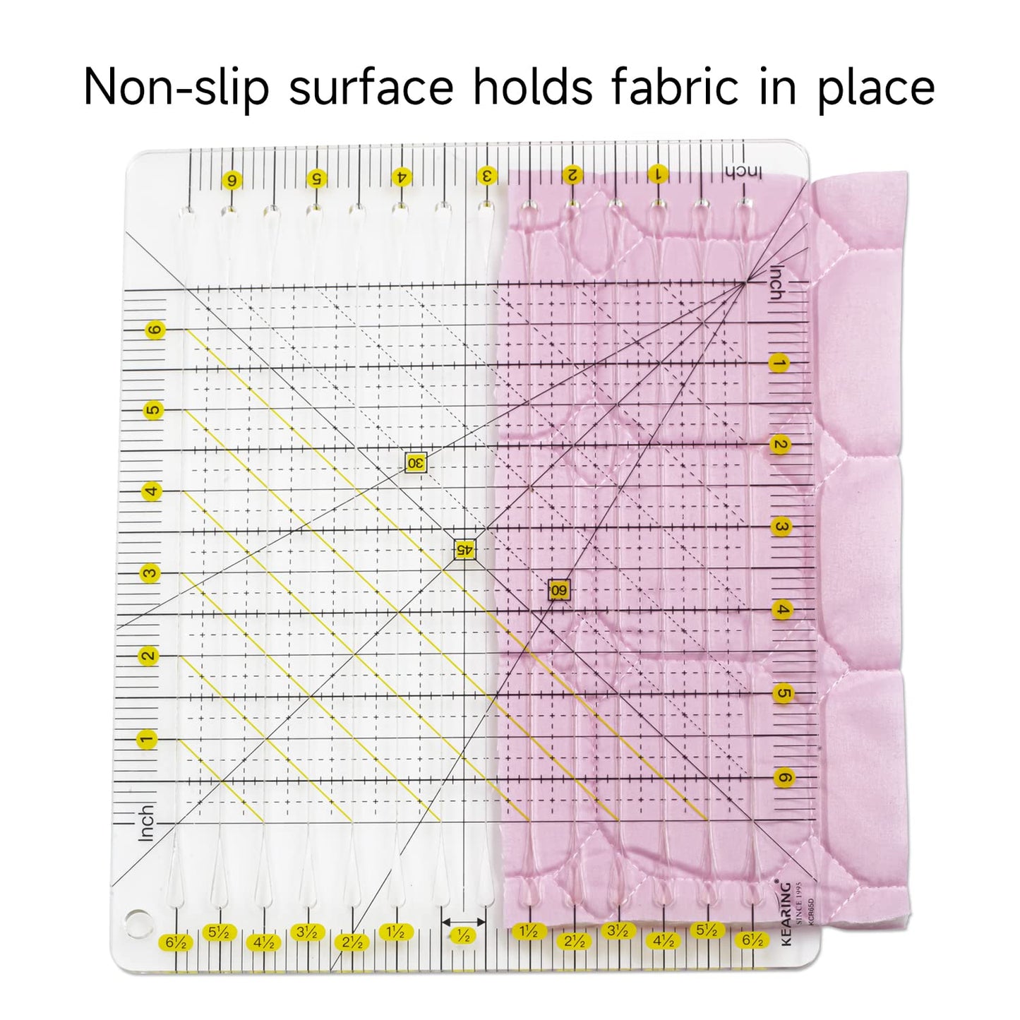 UK Large Slotted Quilting Ruler, Non-Slip Stripology Acrylic Ruler, 6.5" or 18.5"