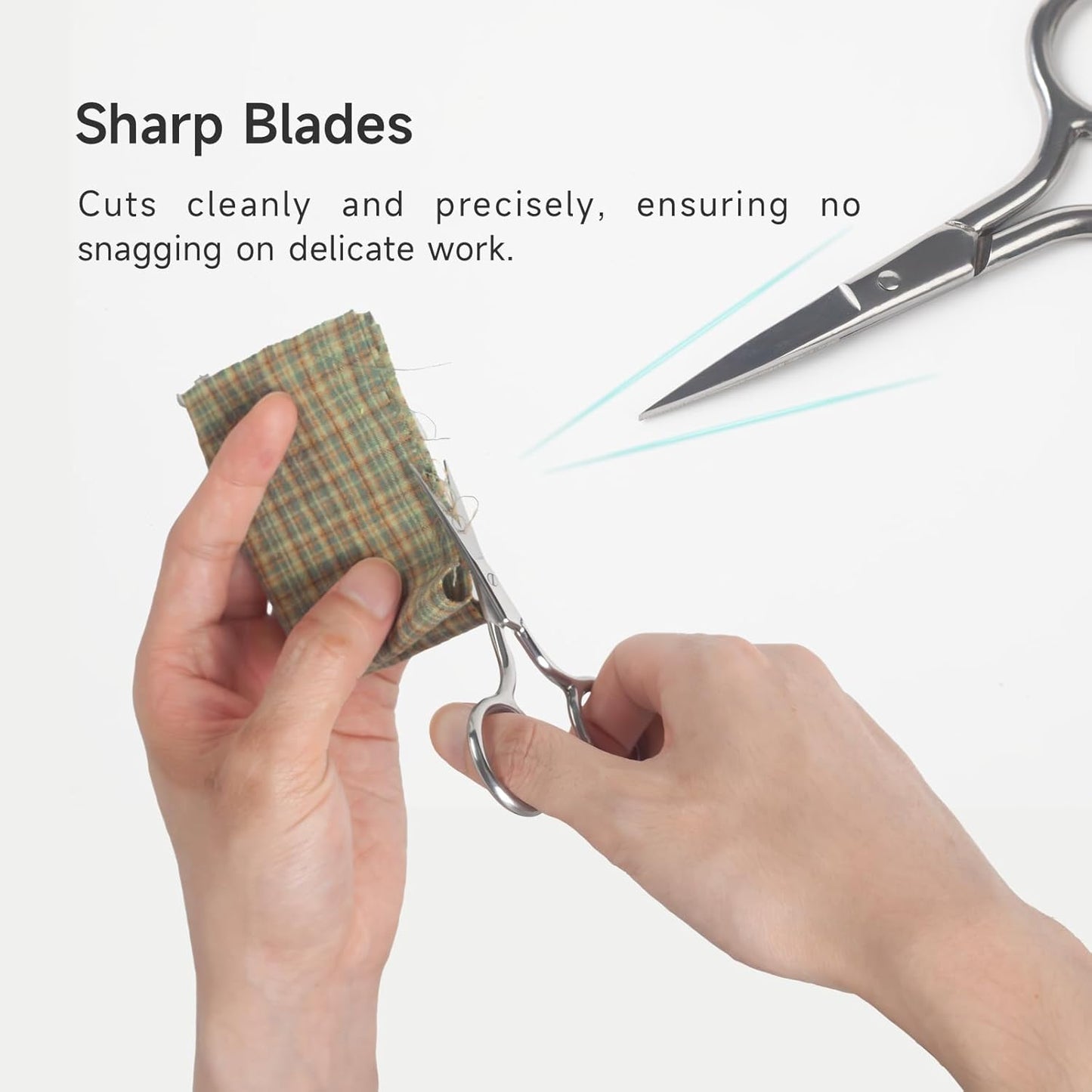 4-Inch Precision Embroidery Scissors with Blade Cover – Stainless Steel Sharp Tip Detail Shears